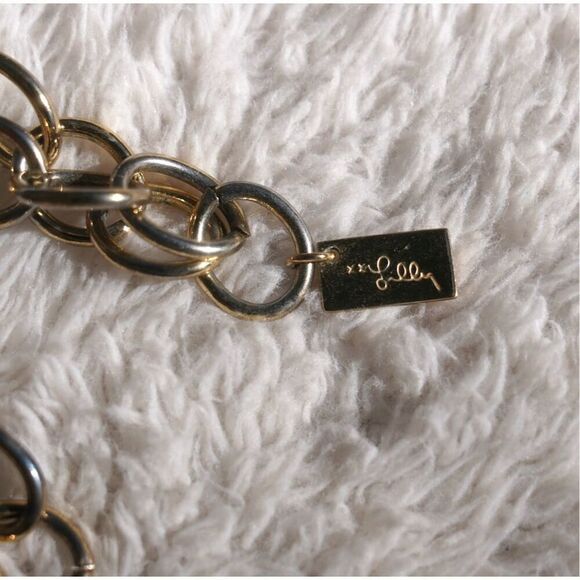 Vintage 00s Lilly Pulitzer Blue Gold Fish Necklace - Picture 6 of 6